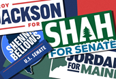 Why Democrats are retrofitting their old logos for the Maine Senate race
