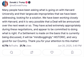 Department Of Commerce Threatens Harvard’s IP Rights To Gain Leverage In Negotiations