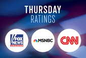 Thursday, July 10 Evening Cable News Ratings: MSNBC Is 2nd in Primetime Demo